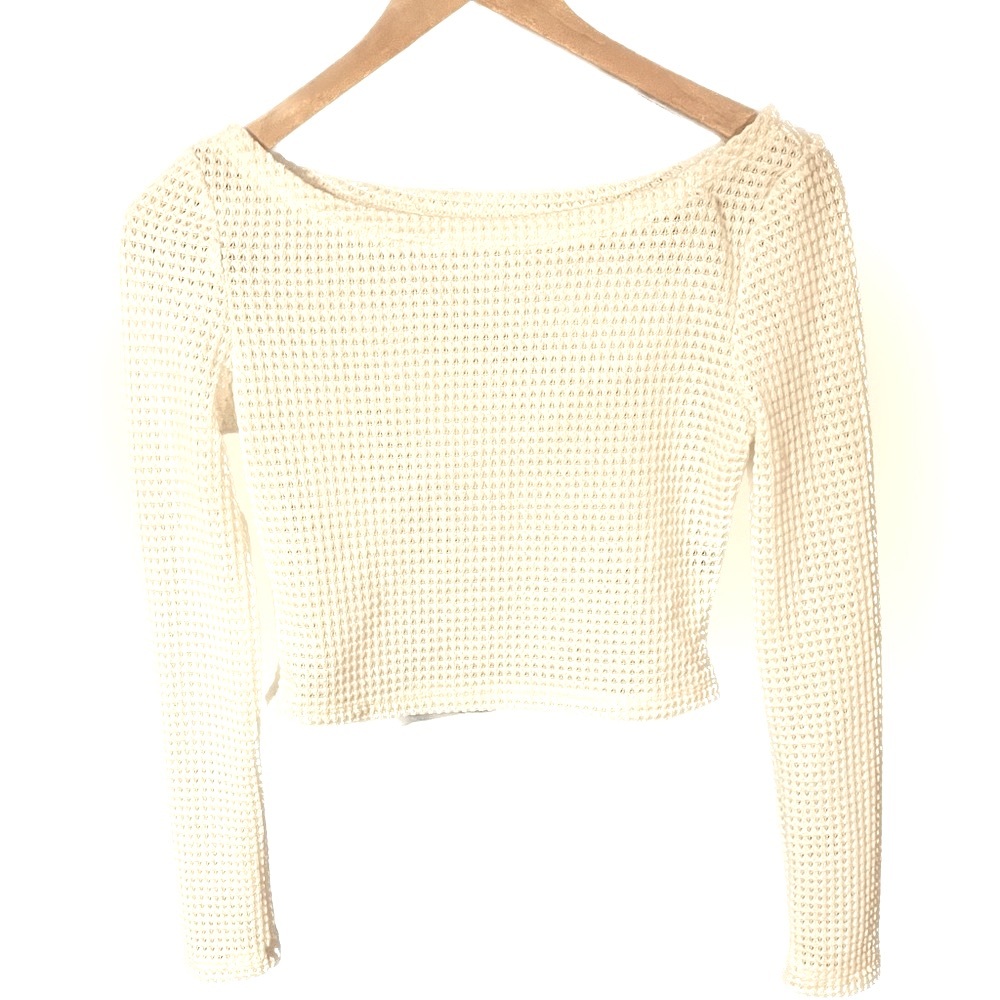 Shein Long Sleeve Loose Knit Crop top